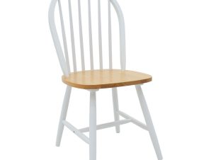Καρέκλα Adalyn pakoworld ξύλο φυσικό-λευκό πόδι (Σετ 4 Τεμάχια) – PAKO WORLD – 153-000004