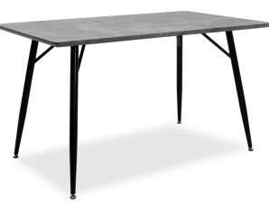 Τραπέζι Conor pakoworld με επιφάνεια MDF χρώμα γκρι cement πόδι μεταλλικό μαύρο 130x80x75,5εκ – PAKO WORLD – 029-000028